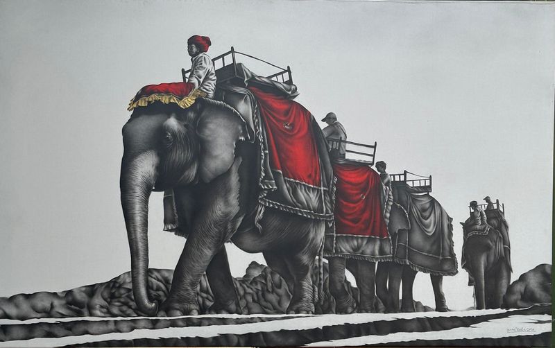 Elephant Caravan by Yuvraj Patil