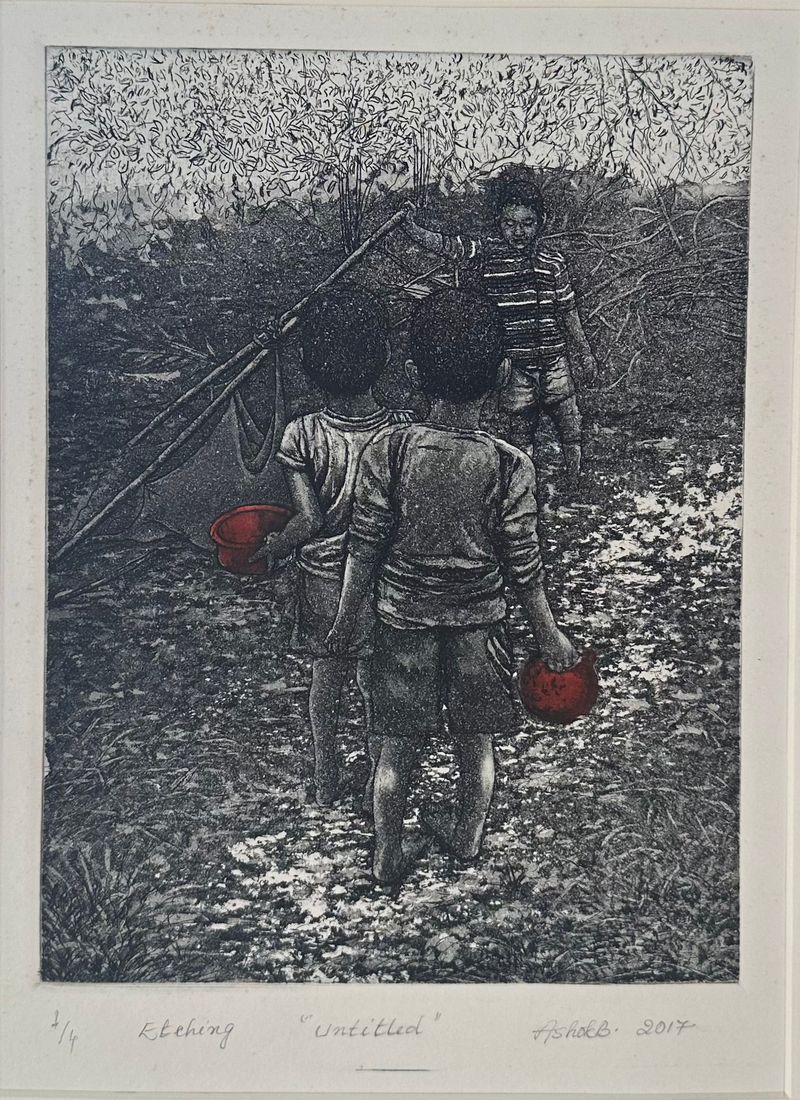Etching on Paper by Ashok Baskir