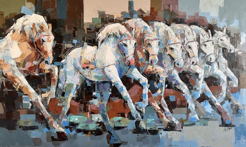 Running  Horses II by Sanjay Chakraborty