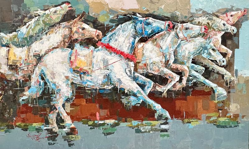 Running  Horses by Sanjay Chakraborty