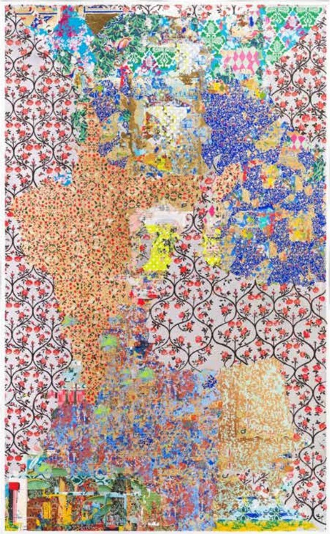 Jigensh Panchal Orientale Garden 4 . , gold, silver leaf on Paper