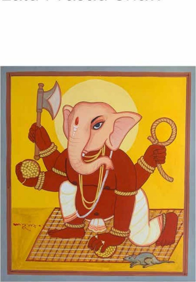 Ganesha . Gouche on (pasted on board)