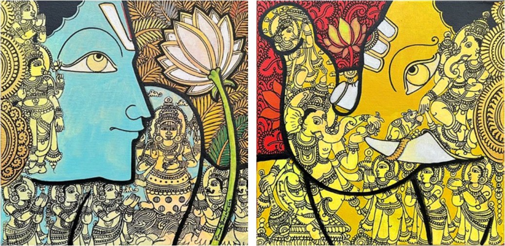 Ramesh Goriala Series of Hanuman, Ganesha & Vishnu, . each