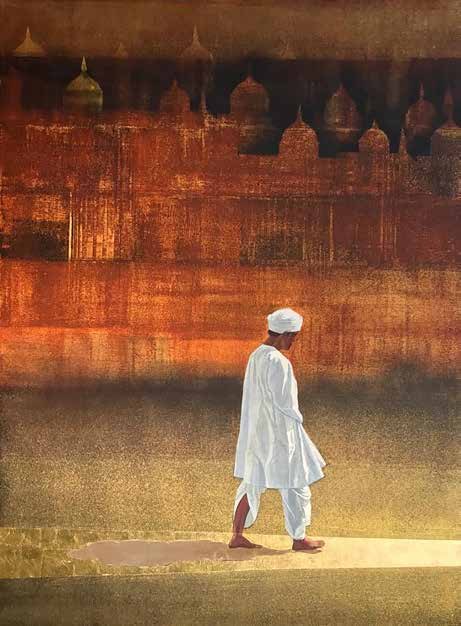Inner Divinity, & Gold Leaf on Canvas