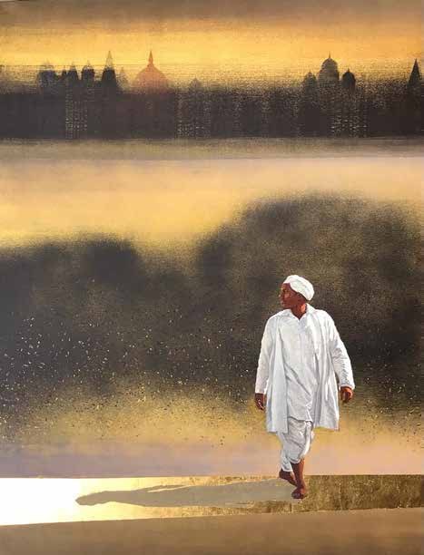 Inner Divinity, & Gold Leaf on Canvas