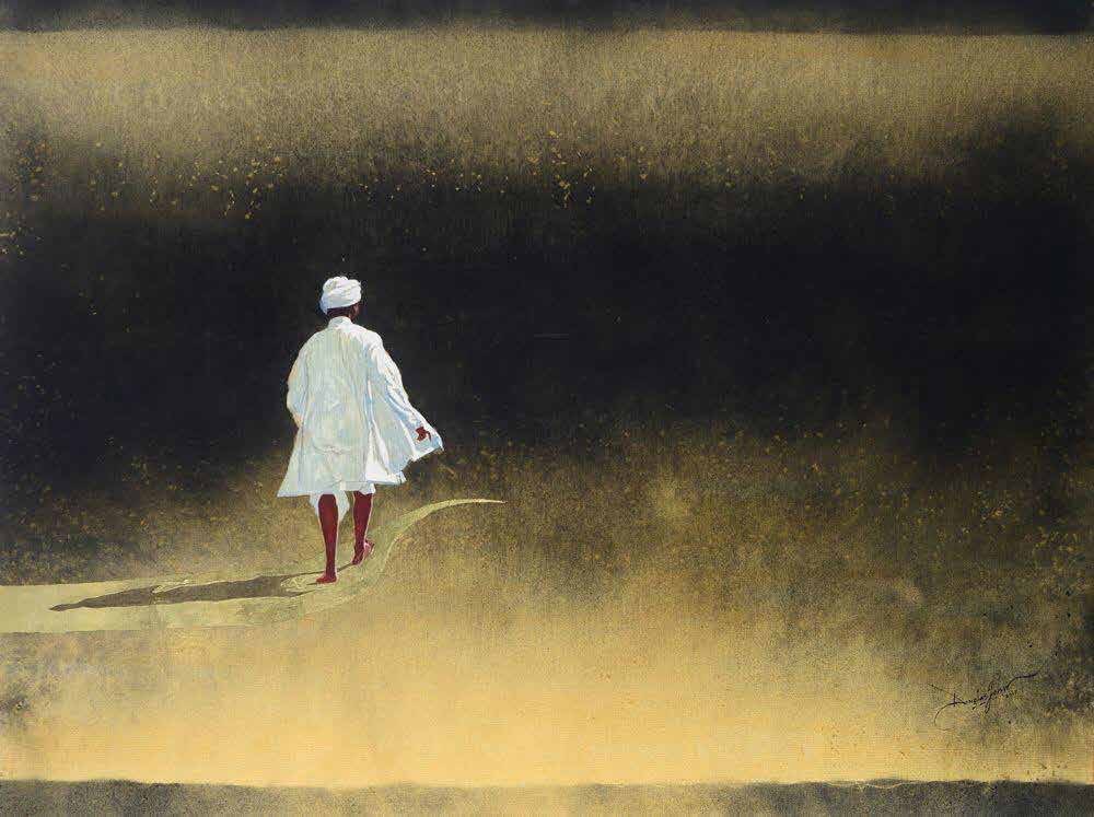 Inner Divinity & Gold Leaf on Canvas