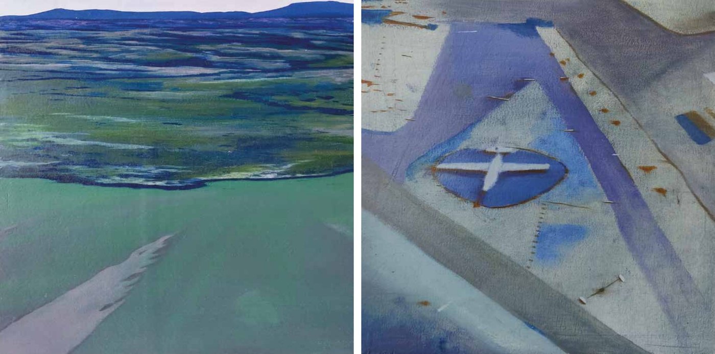 Untitled . ; The Domestic Airport Oil on Board 12x12 in
